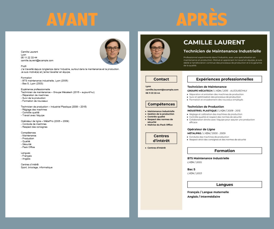 AMÉLIOREZ VOTRE CV